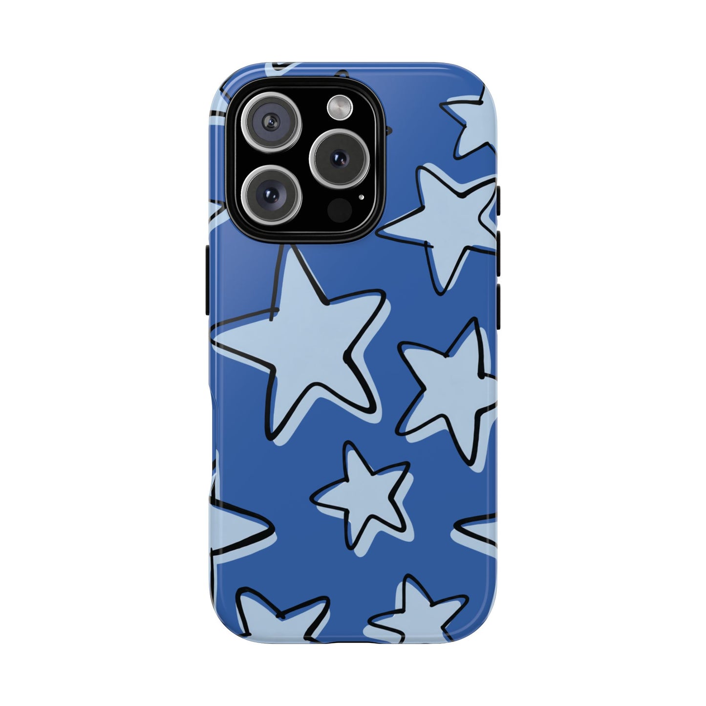 Cobalt Blue Doodle Star Phone Case
