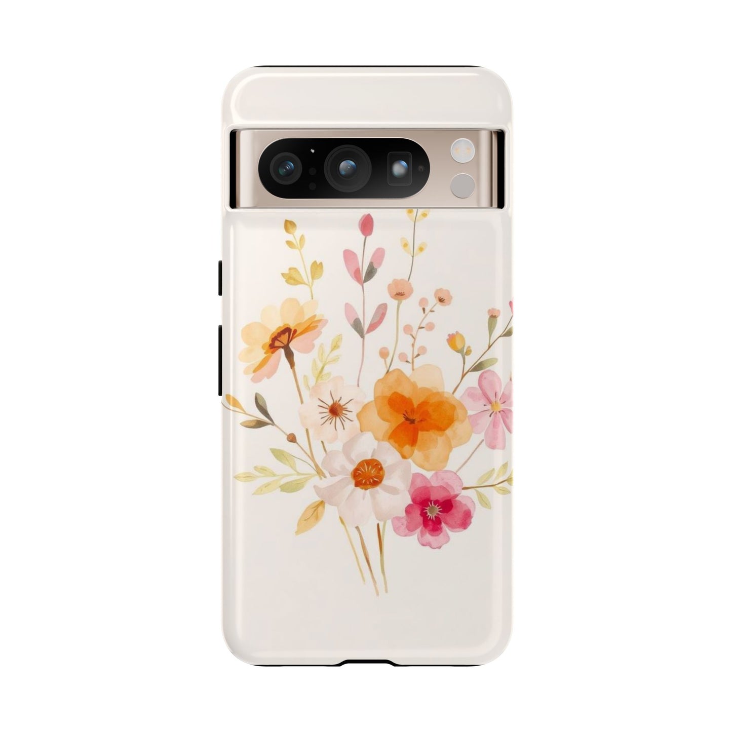 Google Pixel 8 Pro / Glossy Phone Case - Boho Chic Watercolour Flower Pattern Phone Case
