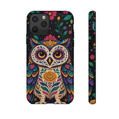 Vibrant Purple and Teal Calavera Owl Phone Case - Multicolor Phone Case - iPhone 11 Pro / Glossy