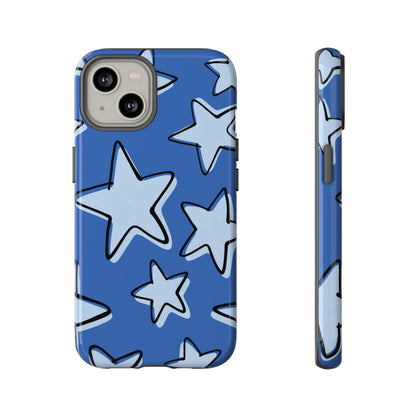 Cobalt Blue Doodle Star Phone Case
