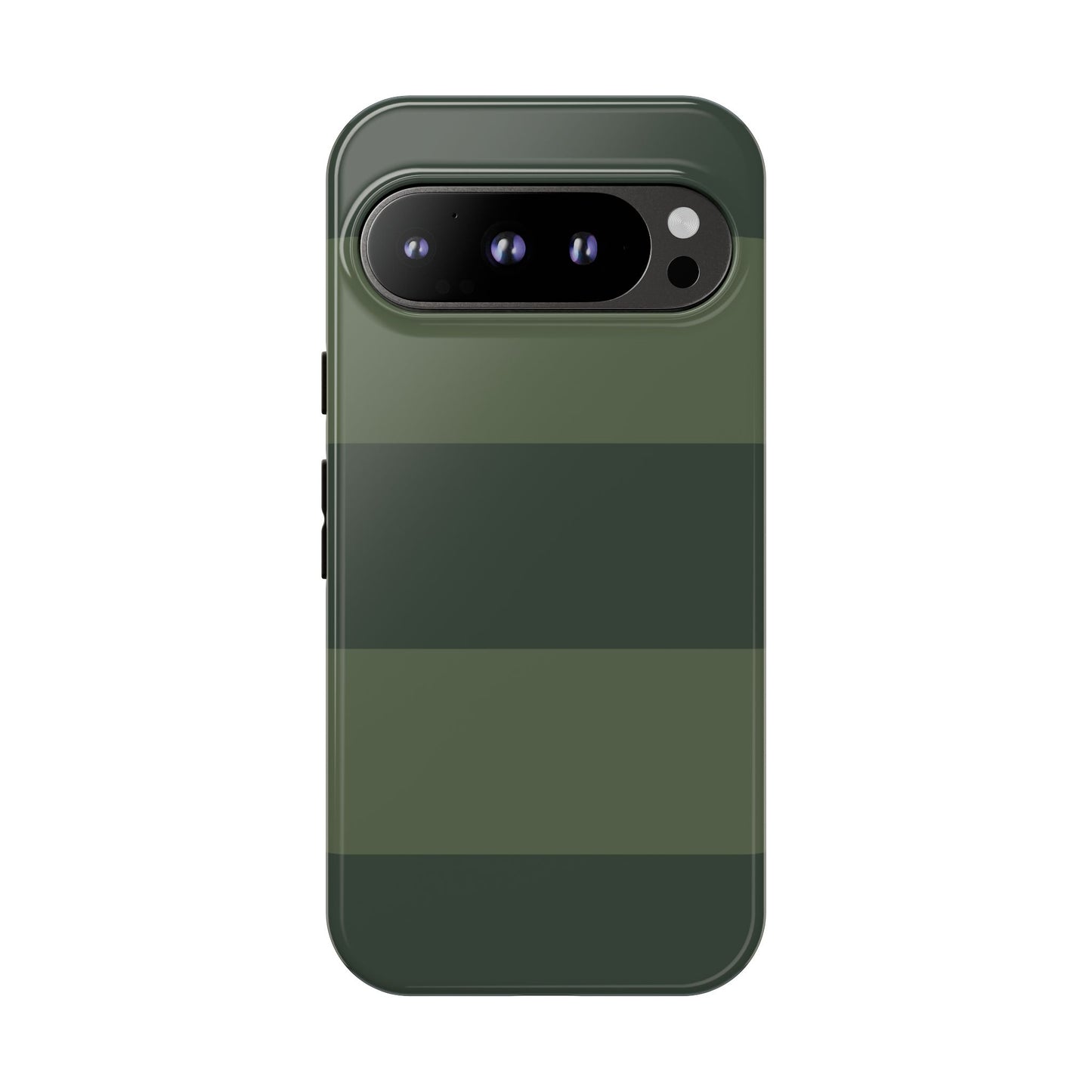 Google Pixel 9 Pro / Glossy Phone Case - Green Horizontal Stripe Pattern Phone Case
