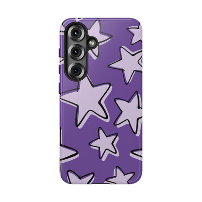 Violet Purple Doodle Star Phone Case