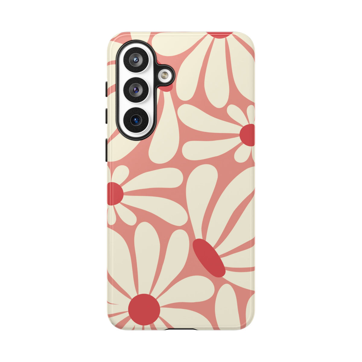 Cute Retro Pink Daisy Pattern Phone Case - Pink Phone Case - Samsung Galaxy S26 Plus / Glossy
