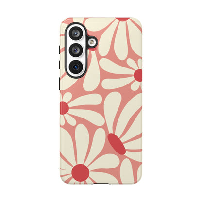 Cute Retro Pink Daisy Pattern Phone Case - Pink Phone Case - Samsung Galaxy S26 Plus / Glossy
