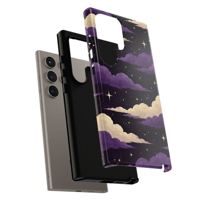 Illustrated Purple Clouds & Stars Phone Case