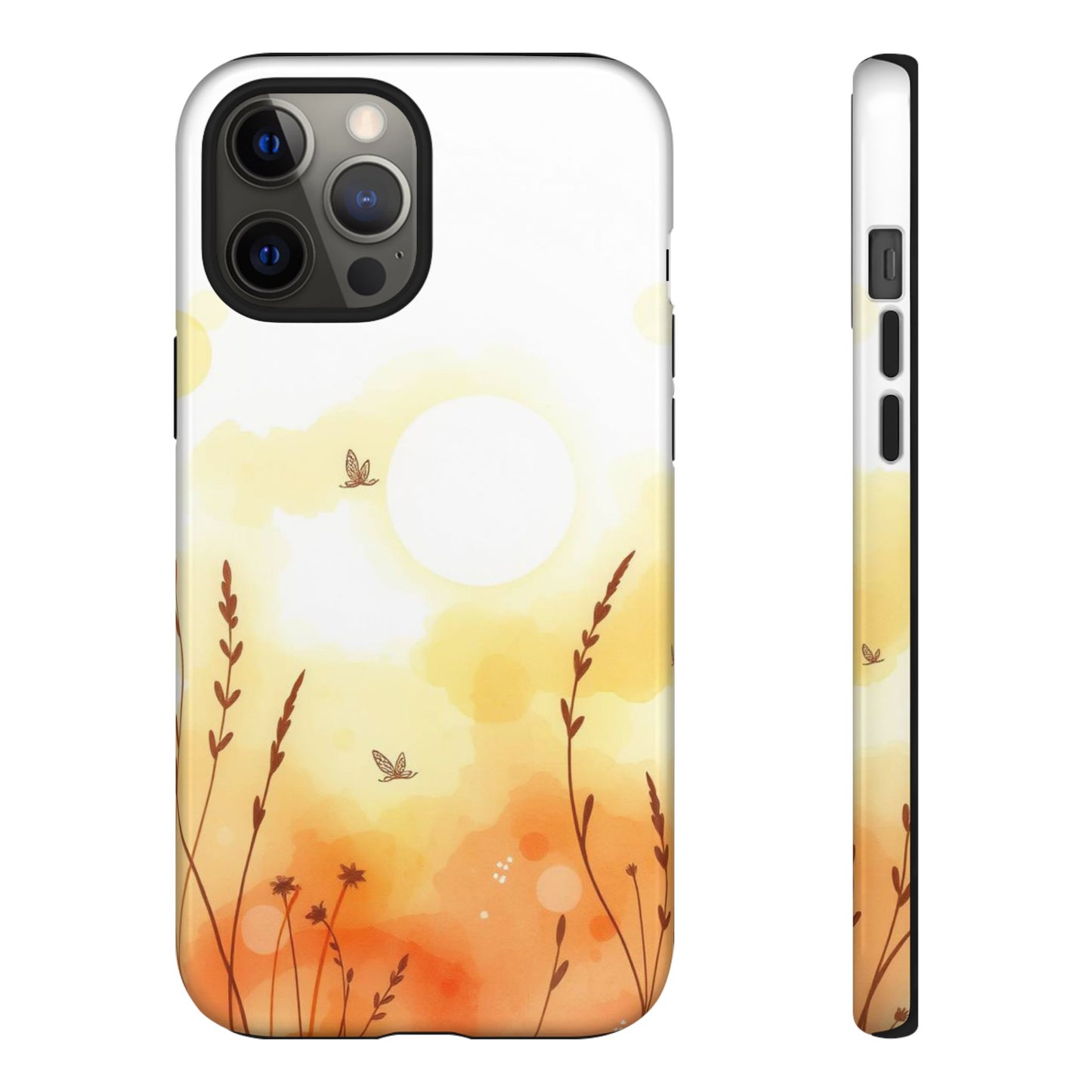 iPhone 12 Pro Max / Glossy Phone Case - Boho Chic Watercolour Wildflower Pattern Phone Case