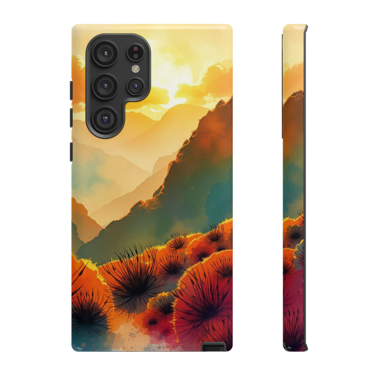 Ideallic Watercolour Sunset Design Phone Case - Multicolor Phone Case - Samsung Galaxy S22 Ultra / Glossy