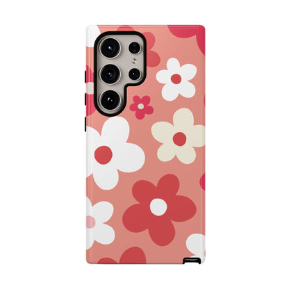 Samsung Galaxy S24 Ultra / Glossy Phone Case - ’Pink Daisy Pattern’ Phone Case