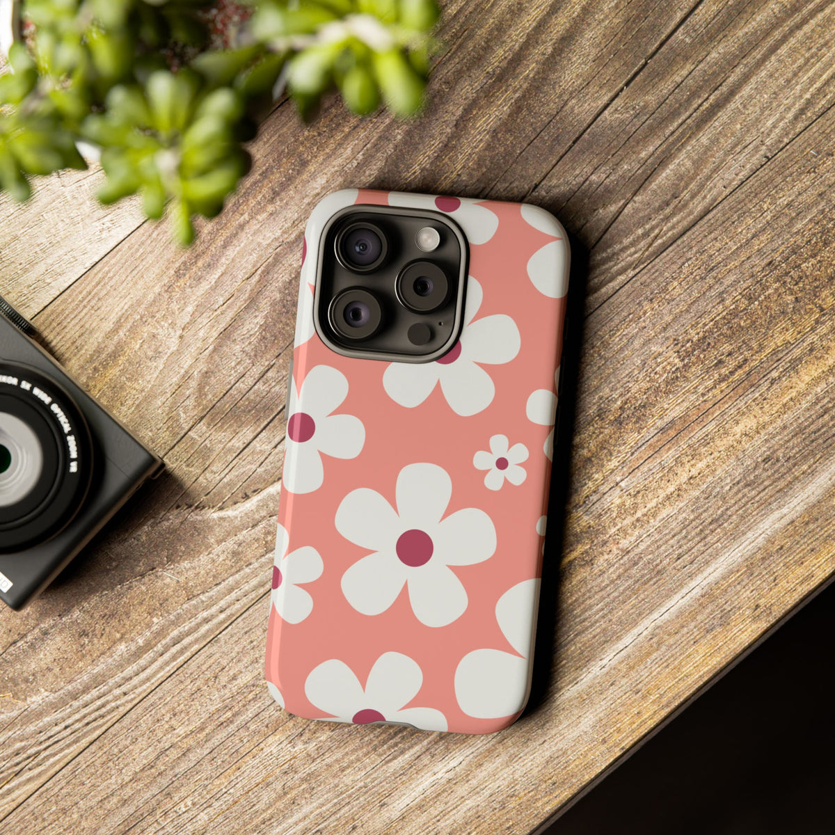 Cute Pink Daisy Pattern #2 Phone Case - Pink Phone Case