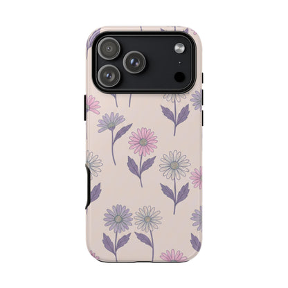 Pretty Pink & Purple Daisy Pattern Phone Case