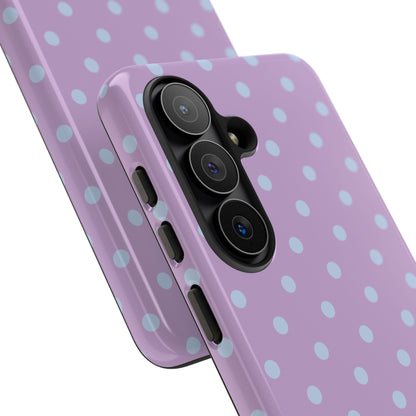 Trendy Lilac & Ice Blue Dot Pattern Phone Case