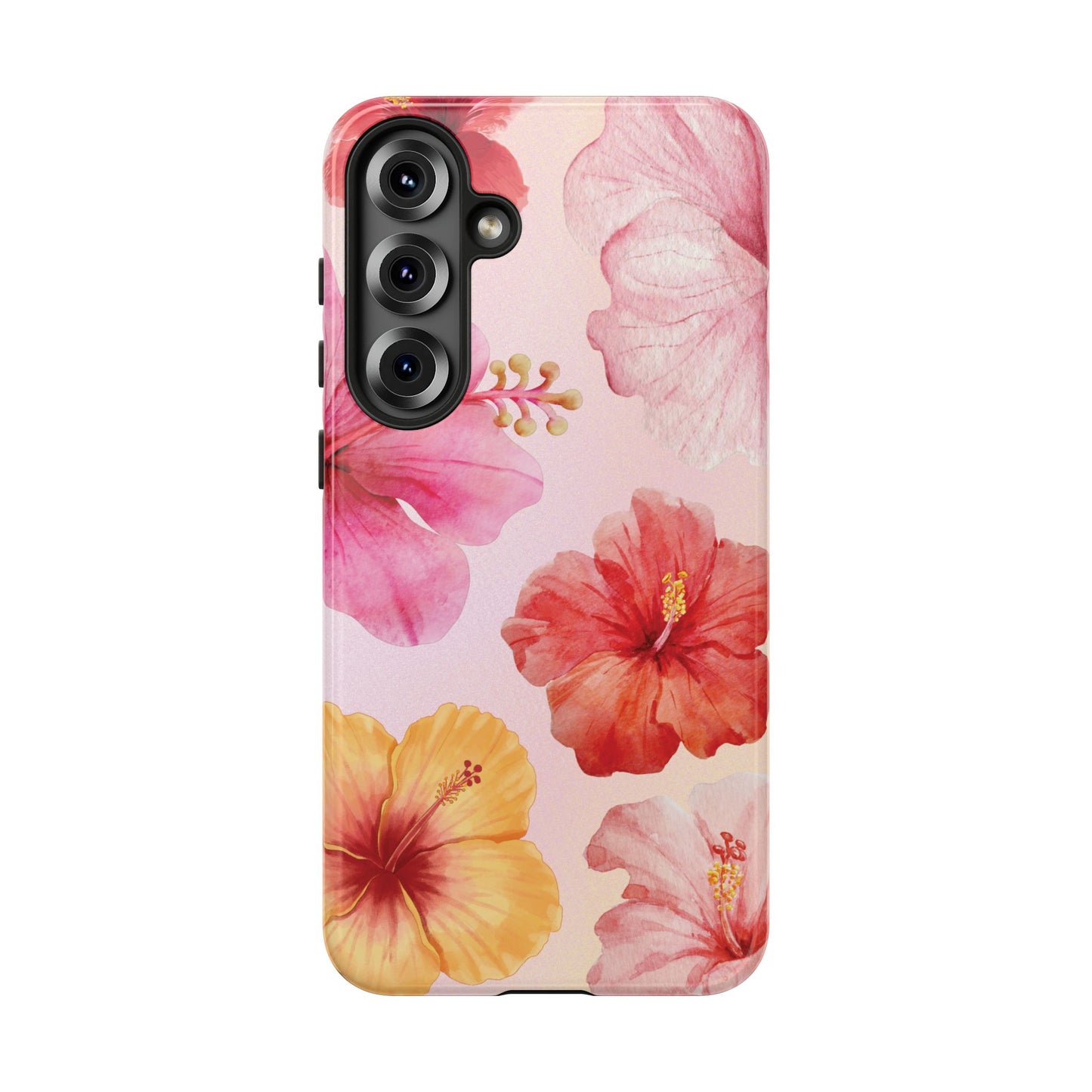 Samsung Galaxy S25 Plus / Glossy Phone Case - ’Pink Hibiscus Pattern #1’ Phone Case