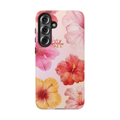 Samsung Galaxy S25 Plus / Glossy Phone Case - ’Pink Hibiscus Pattern #1’ Phone Case