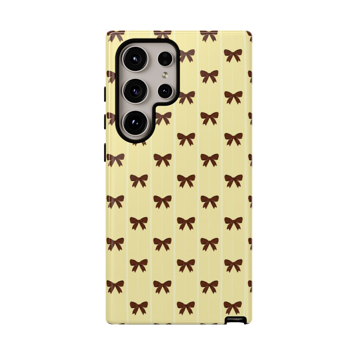 Retro Chocolate Brown Bow Pattern Phone Case
