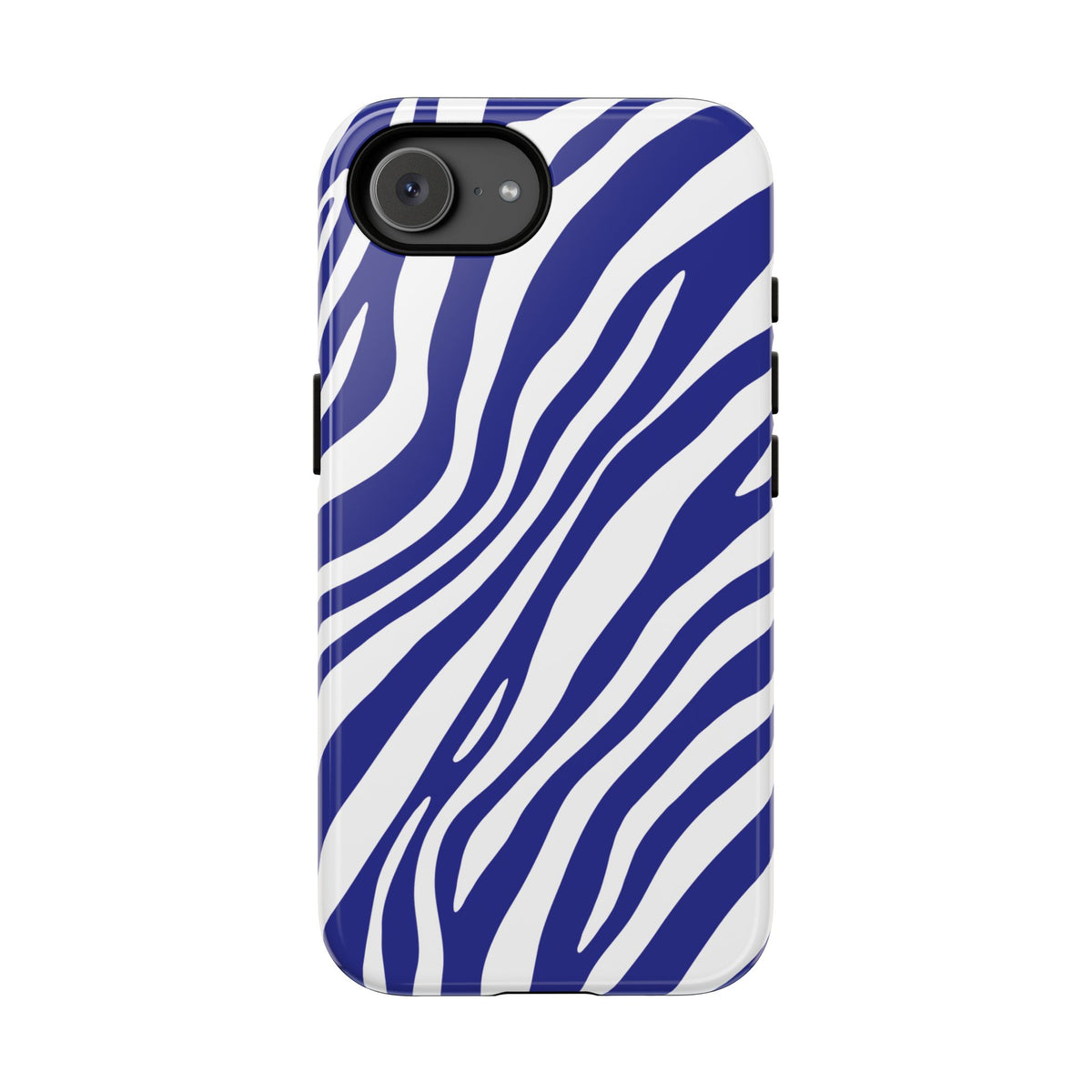 Modern Electric Blue Zebra Print Phone Case - Blue Phone Case - iPhone 17e / Glossy