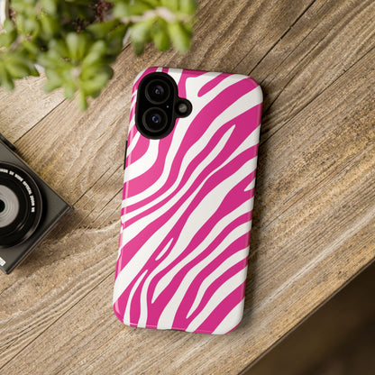 Modern Hot Pink Zebra Print Phone Case