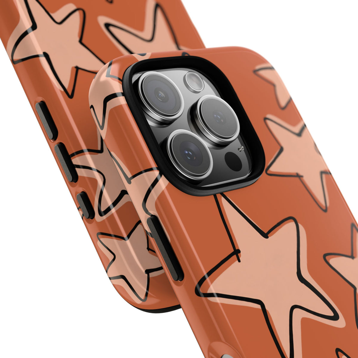 Burnt Orange Doodle Star Phone Case