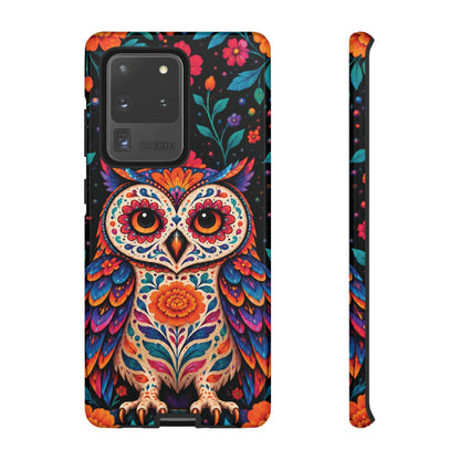 Vibrant Orange and Turquoise Calavera Owl Phone Case - Multicolor Phone Case - Samsung Galaxy S20 Ultra / Glossy