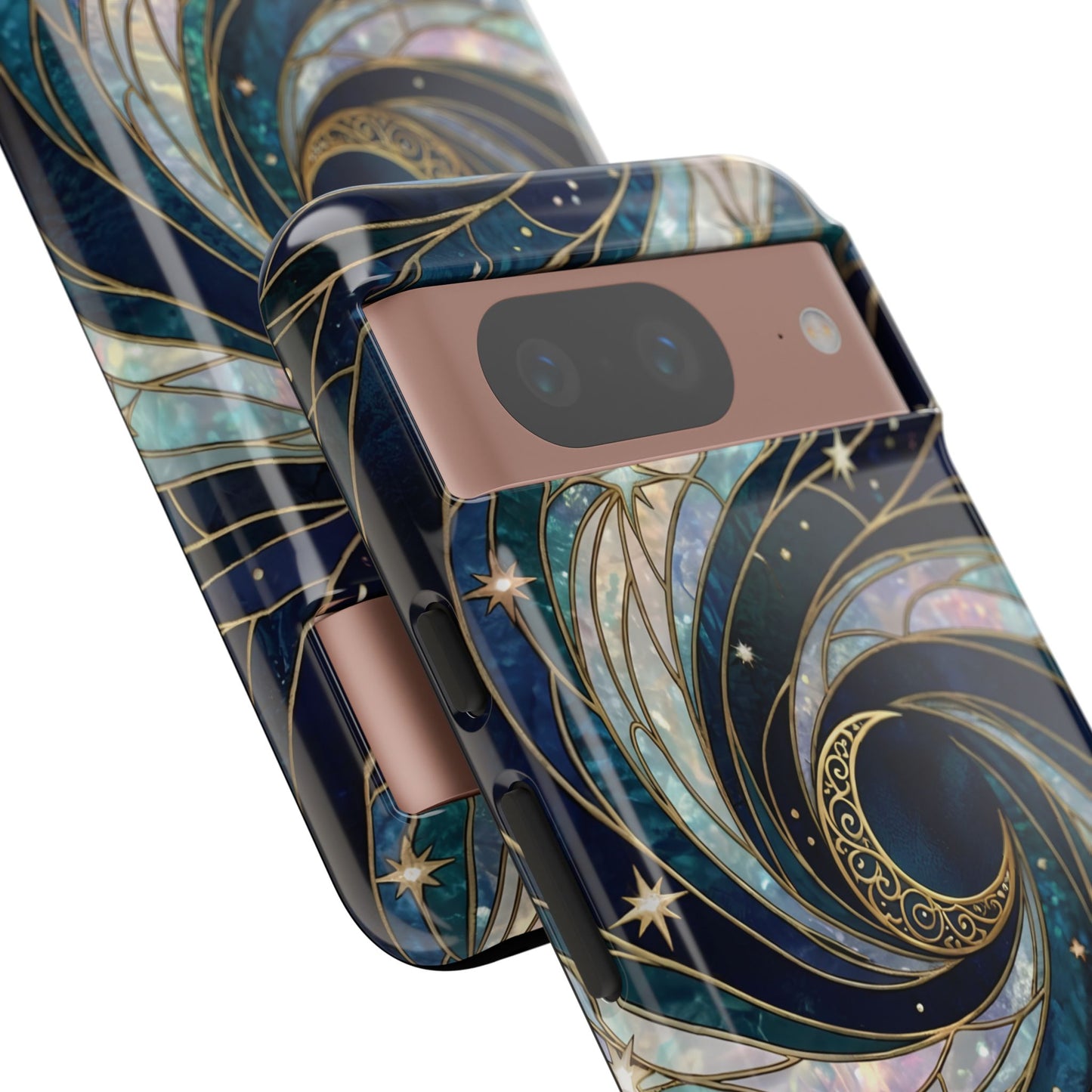 Elegant Navy & Teal Celestial Swirl Phone Case
