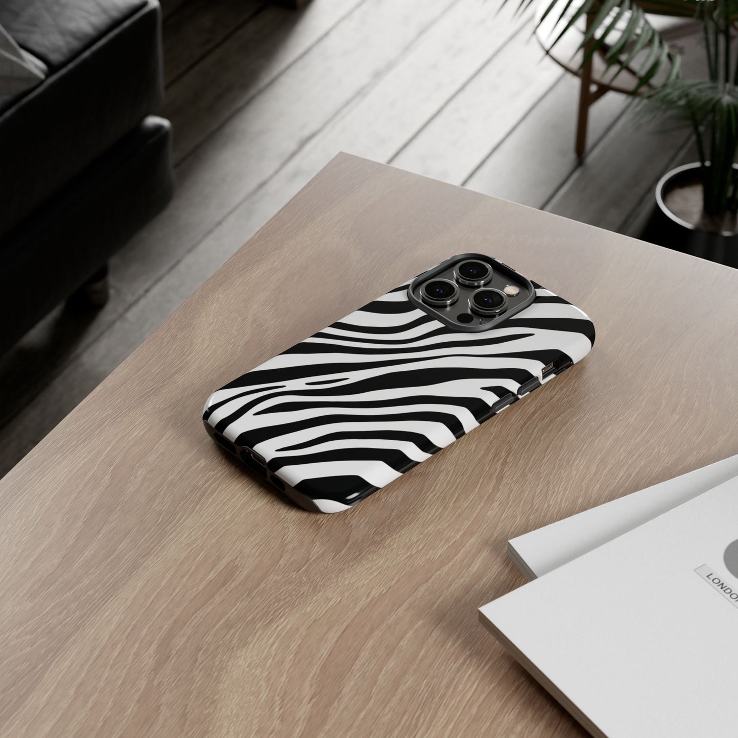 Modern Monochrome Zebra Print Phone Case
