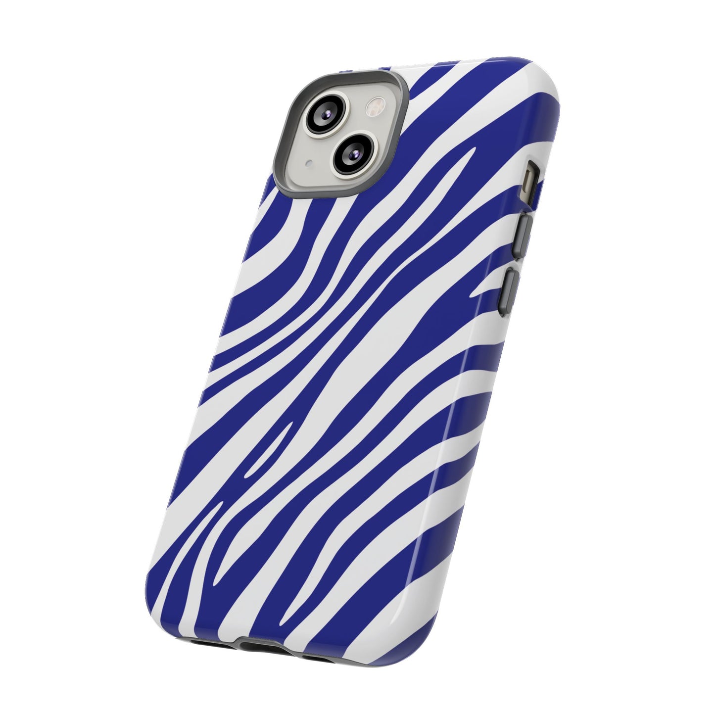 Modern Electric Blue Zebra Print Phone Case