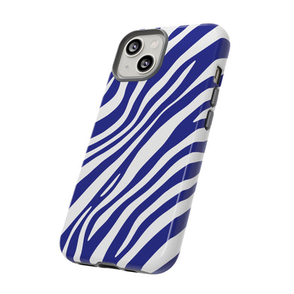 Modern Electric Blue Zebra Print Phone Case