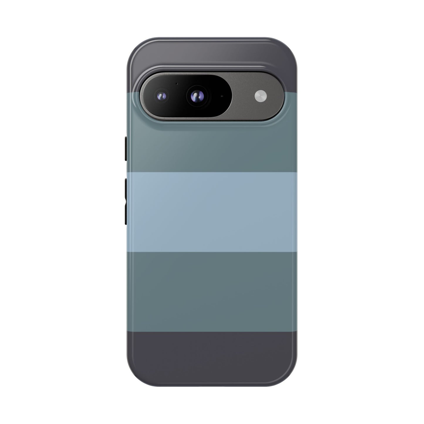 Google Pixel 9 / Glossy Phone Case - Shades of Blue Horizontal Stripe Pattern Phone Case