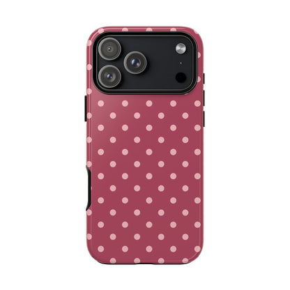 iPhone 17 Pro Max / Glossy Phone Case - ’Pink Dot Pattern’ Phone Case