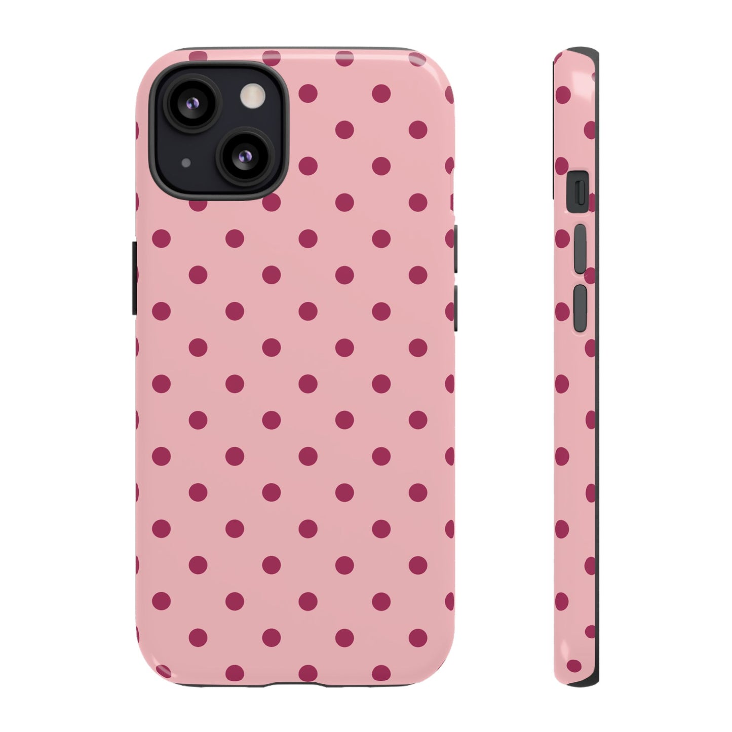 Pink with Red Dot Pattern Phone Case
