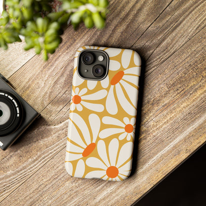 Retro Yellow Daisy Pattern Phone Case - Yellow Phone Case