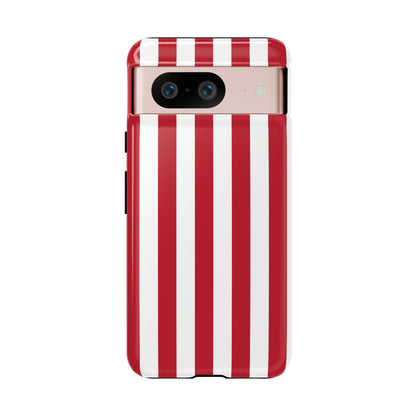 Simple Dark Pink & White Stripe Pattern Phone Case - Pink Phone Case - Google Pixel 8 / Glossy