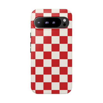 Red Checked Pattern Phone Case - Red Phone Case - Google Pixel 9 Pro XL / Glossy