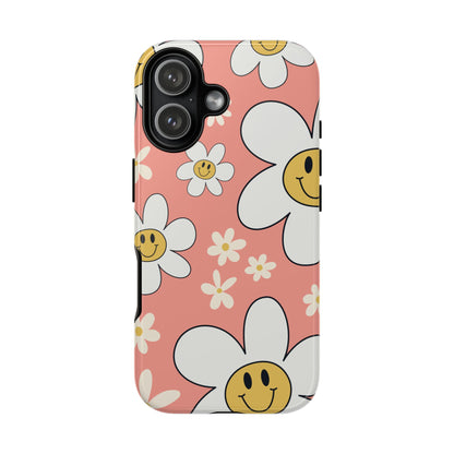 Fun Retro Daisy Pattern with Pink Background Phone Case - Pink Phone Case - iPhone 17 / Glossy