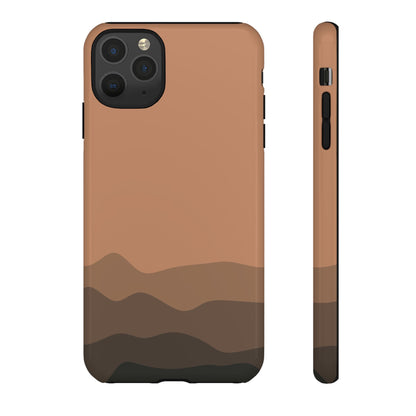 Brown Abstract Waves Protective Phone Case - Brown Phone Case - iPhone 11 Pro Max / Glossy