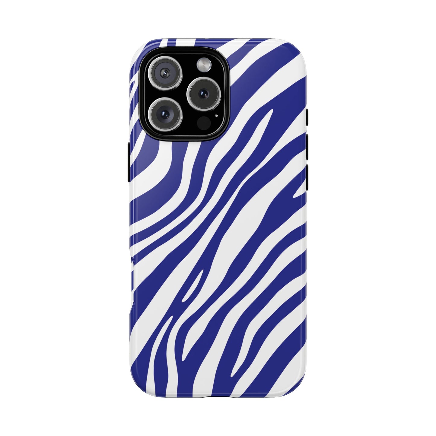 Modern Electric Blue Zebra Print Phone Case