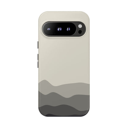 Ivory Abstract Waves Protective Phone Case - White Phone Case - Google Pixel 9 Pro / Glossy