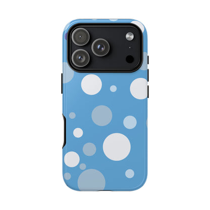 iPhone 17 Pro / Glossy Phone Case - ’Bold Blue with White Dot Pattern’ Phone Case