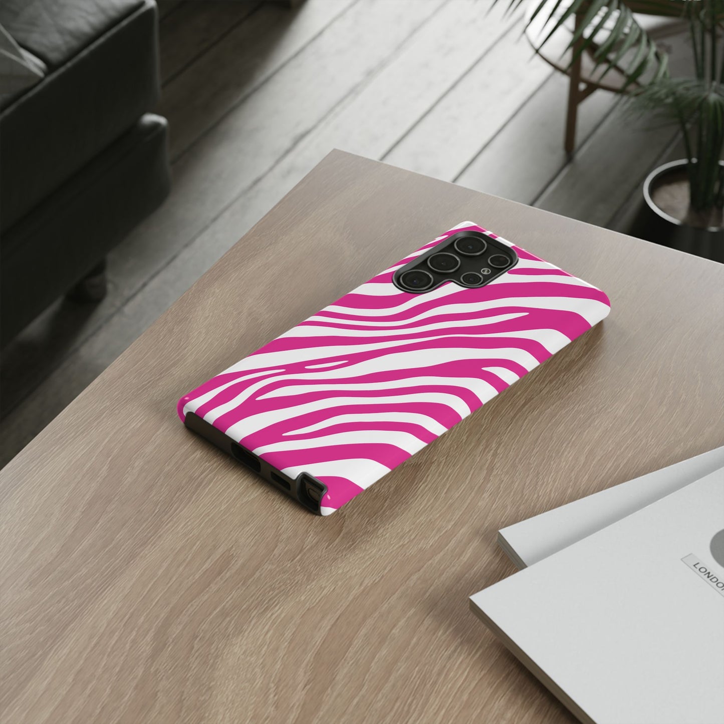 Modern Hot Pink Zebra Print Phone Case