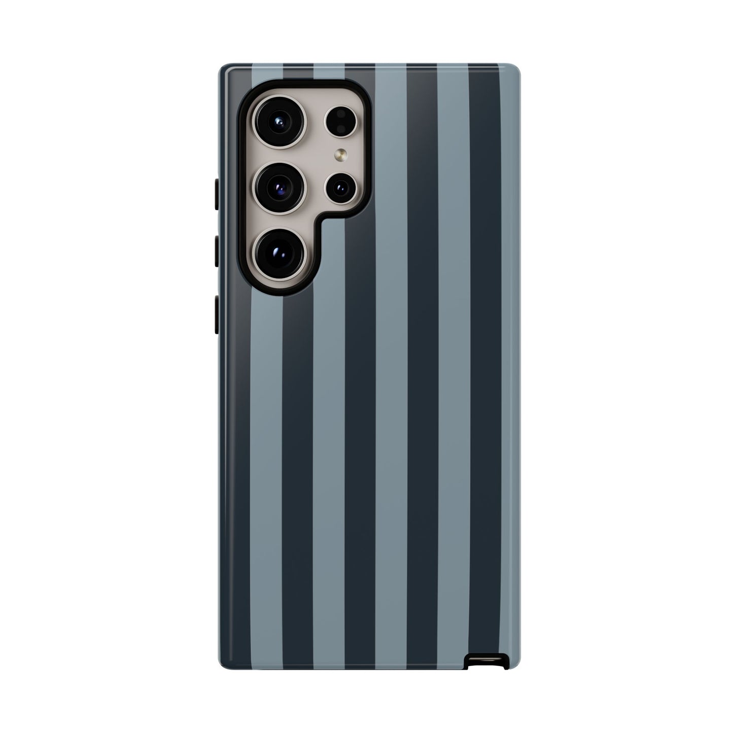 Samsung Galaxy S24 Ultra / Glossy Phone Case - ’Dark Blue Stripe Pattern’ Phone Case