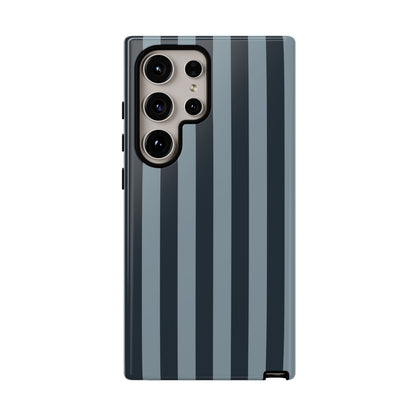 Samsung Galaxy S24 Ultra / Glossy Phone Case - ’Dark Blue Stripe Pattern’ Phone Case