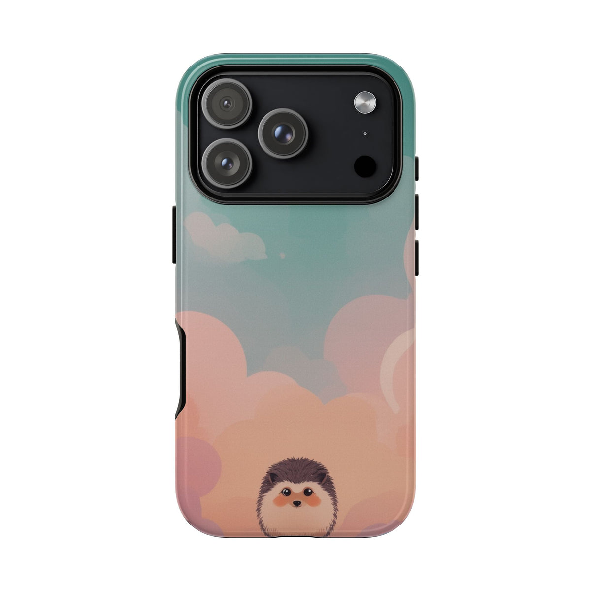 Cute Hedgehog & Cloud Design Phone Case - Multicolor Phone Case - iPhone 17 Pro / Glossy