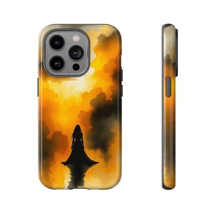 iPhone 14 Pro / Glossy Phone Case - Watercolour Gothic Woman in Black Phone Case