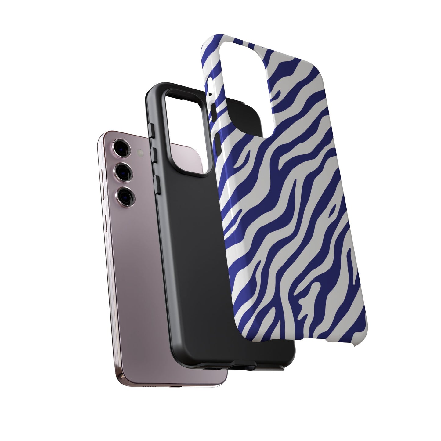 Stylish Electric Blue Zebra Print Phone Case