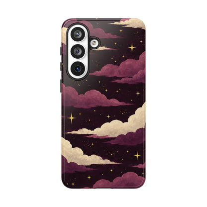 Illustrated Plum Clouds & Stars Phone Case