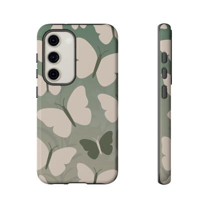 Minimalist Light Green Butterfly Pattern Phone Case - Green Phone Case - Samsung Galaxy S23 / Glossy