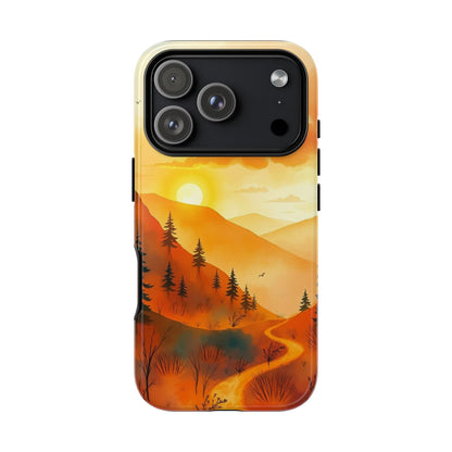 iPhone 17 Pro / Glossy Phone Case - Golden Sunset Design Phone Case
