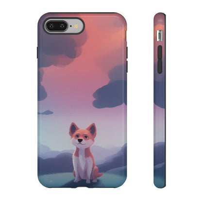 iPhone 8 Plus / Glossy Phone Case - Cute Dog & Cloud Design Phone Case