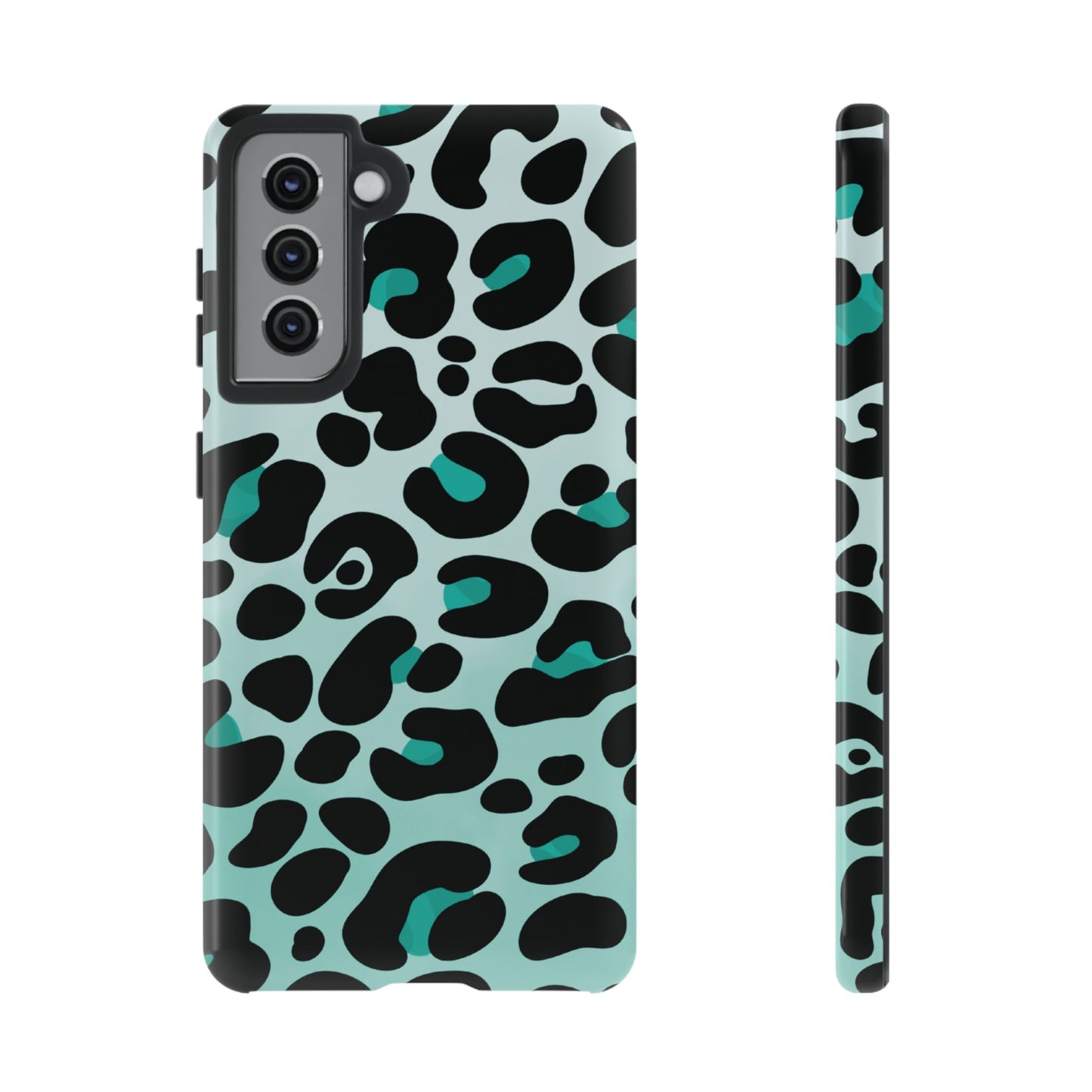 Cool Aqua Leopard Print Phone Case