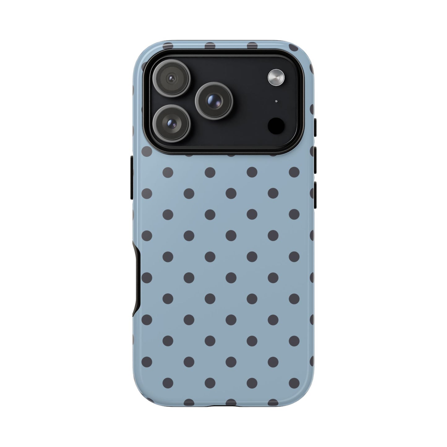 Light Blue with Dark Blue Dot Pattern Phone Case