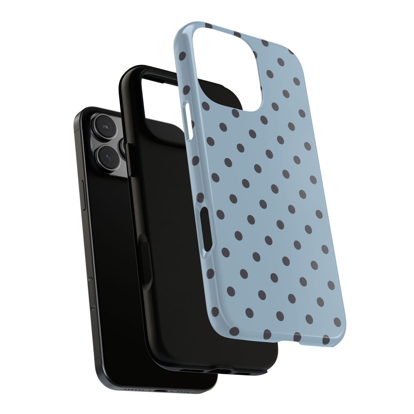 Light Blue with Dark Blue Dot Pattern Phone Case